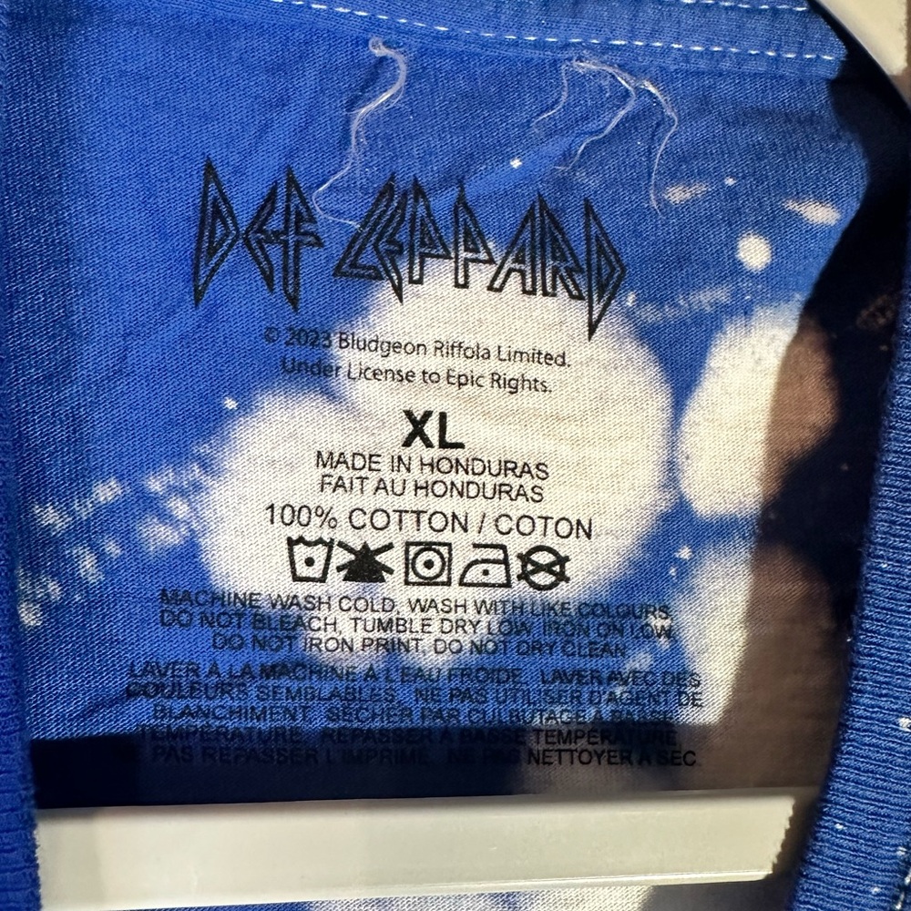 Def Leppard Blue Tie-Dye Graphic T-Shirt XL - Picture 4 of 5